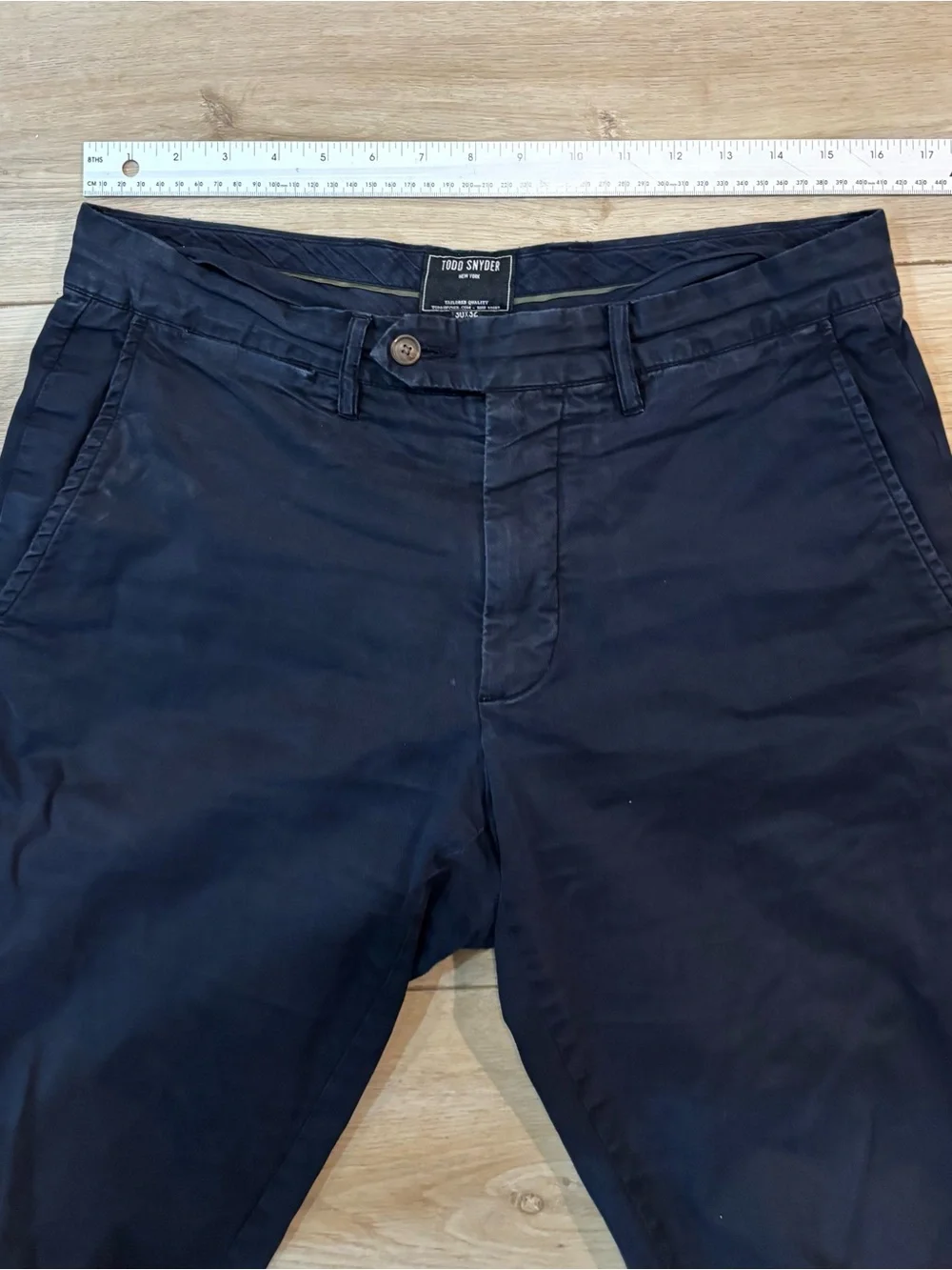 Todd Snyder Pants Men's 30x32 Navy Blue Chino Trousers Cotton Stretch